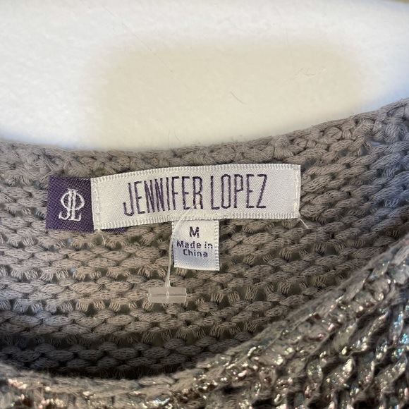 Metallic knit sweater with quarter length sleeve 100% cotton size medium - Picture 8 of 14